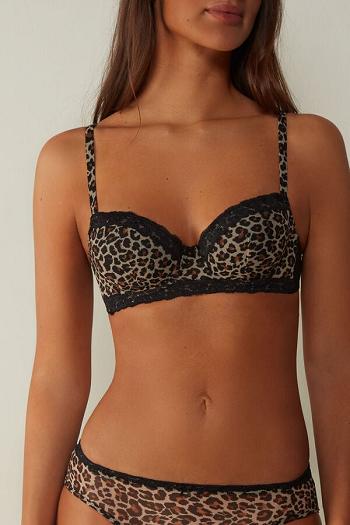 Intimssimi Animal Vibes Sofia Balconette Bra Mustat | USJZR39851