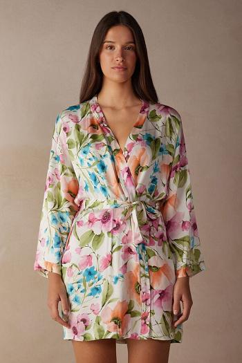 Intimssimi Botanical Lyrics Satin Kimono Print | PUSER12640