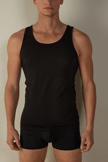 Intimssimi Crew Neck Tank Top Mustat | BUSSD29761