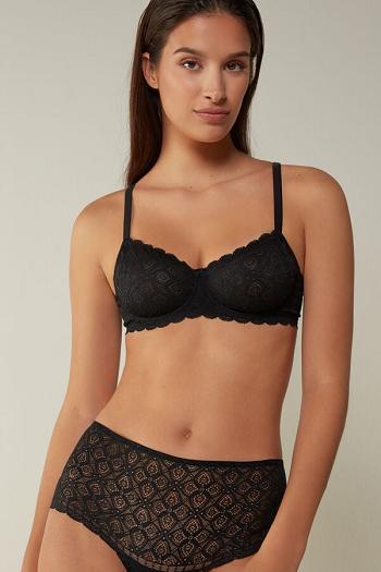 Intimssimi Daniela Balconette Bra in Pitsi Mustat | USJKU20469