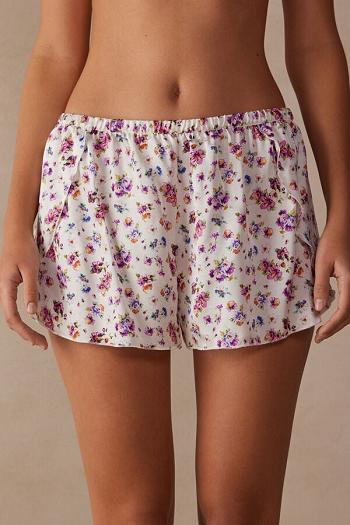 Intimssimi Dreaming of Spring Satin Shorts Print | XUSBH46534