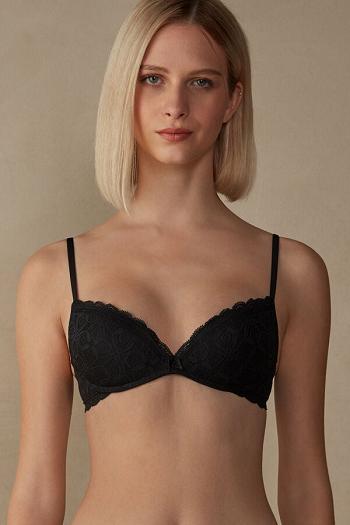 Intimssimi Gioia Super Push-Up Bra in Pitsi Mustat | USEAH92415