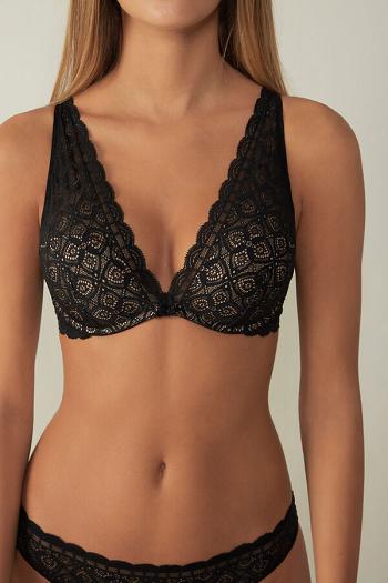 Intimssimi Giorgia Balconette Bra in Pitsi Mustat | USNEJ22449