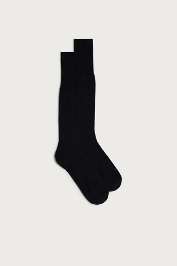 Intimssimi Korkeat Sateen Egyptian Puuvilla Socks Mustat | AUSDF64478