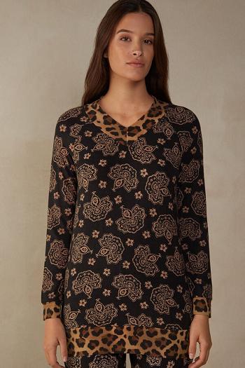 Intimssimi Lady Animalier Long Sleeve Modal Top Print | USDFL80857