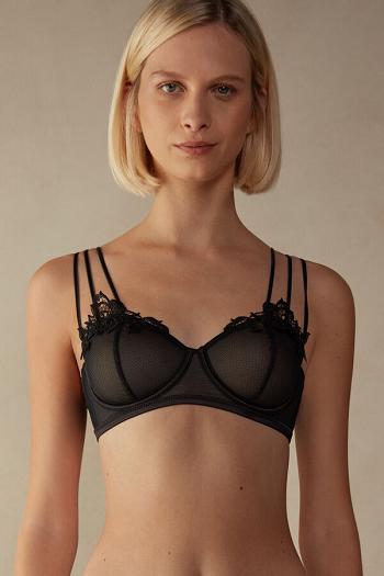 Intimssimi Layers of Lust Balconette Bra Mustat | ZUSNQ79700