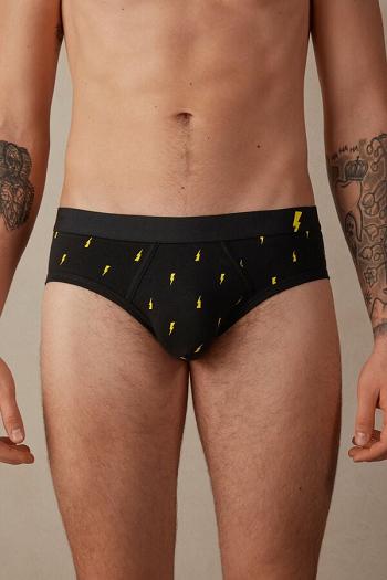 Intimssimi Lightning Bolt Briefs in Stretch Supima® Puuvilla Mustat | USJBT18481