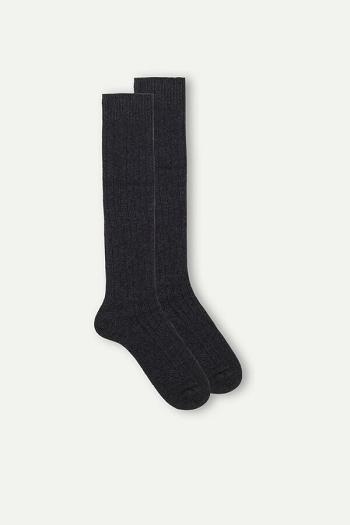 Intimssimi Long Ribbed Socks in Cashmere and Villa Harmaat | AUSDF30263