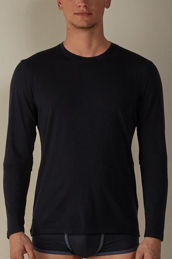 Intimssimi Long-sleeve Crew-Neck Merino-Villa Top Sininen | PUSQX42745