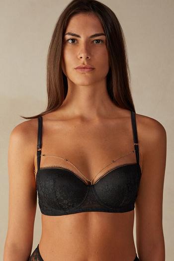 Intimssimi Luxury Treats Sofia Balconette Bra Mustat | USZDE71855