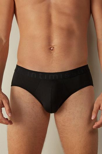 Intimssimi Microfiber Briefs with Logo Detail Mustat | GUSUC25234