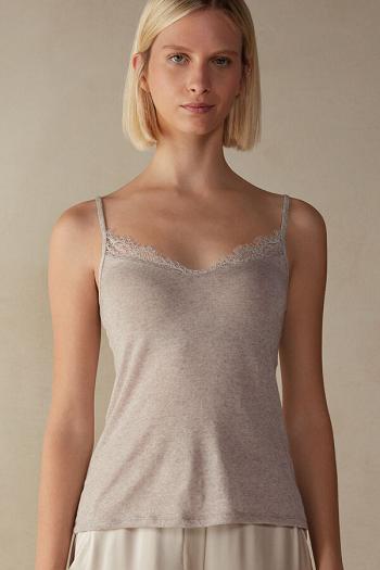 Intimssimi Modal Ultralight Cashmere Blend Top with Pitsi Natural | USXMI42284