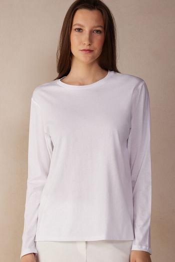 Intimssimi Oversized Long Sleeve Top in Supima® Puuvilla Valkoinen | USEAH61493