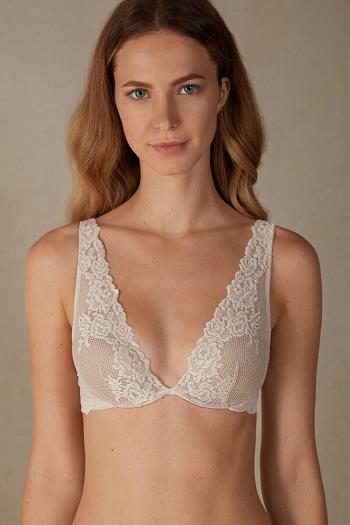 Intimssimi Pretty Flowers Elena Balconette Bra Natural | FUSHY56129