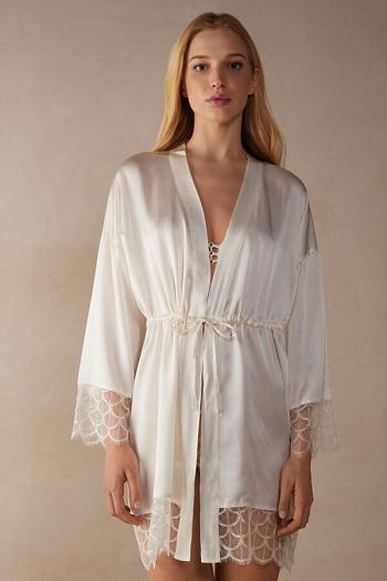 Intimssimi Pure Charme Silk Kimono Valkoinen | YUSGT89033