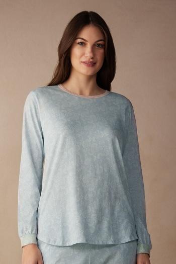 Intimssimi Romantic Cashmere Long Sleeve Puuvilla Top Vaaleansininen | USZDE41533