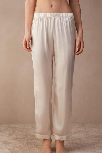 Intimssimi Silk Satin Pajama Pants Valkoinen | USCIF46602