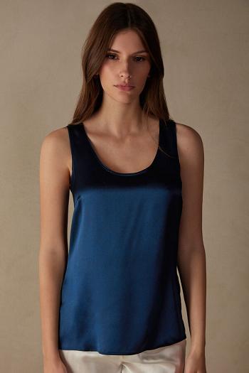 Intimssimi Silk and Modal Tank Top Sininen | USCIF50522