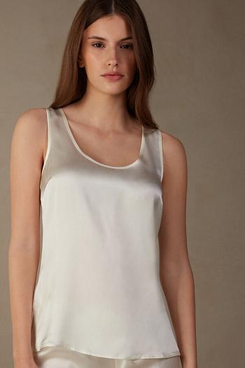 Intimssimi Silk and Modal Tank Top Valkoinen | USJVR36442