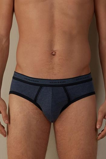 Intimssimi Stretch Supima® Puuvilla Brief with Logo Detail Sininen | DUSKV17504