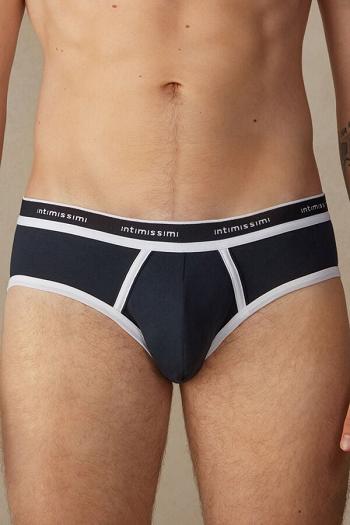 Intimssimi Stretch Supima® Puuvilla Brief with Logo Detail Sininen | DUSKV92921