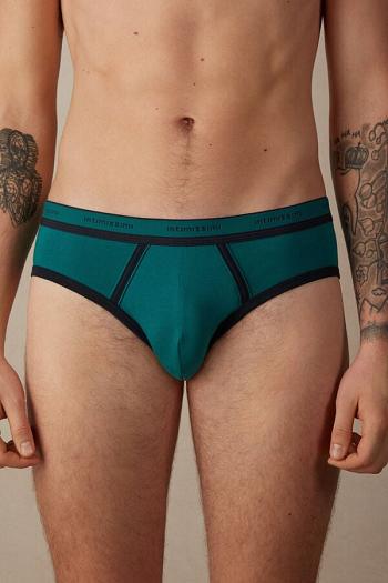 Intimssimi Stretch Supima® Puuvilla Brief with Logo Detail Vihreä | FUSHY17883