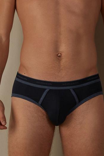 Intimssimi Stretch Supima® Puuvilla Brief with Logo Detail Sininen | TUSWZ86505