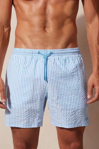 Intimssimi Stripe Print Seersucker Swim Trunks Sininen | LUSSX18210