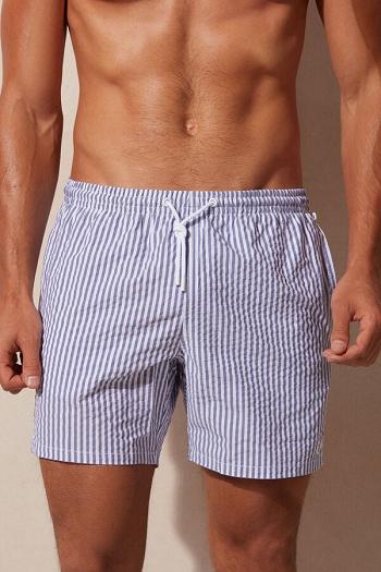 Intimssimi Stripe Print Seersucker Swim Trunks Sininen | YUSGT45517