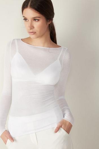 Intimssimi Vene Neck Modal Cashmere Ultralight Top Valkoinen | BUSSD35688