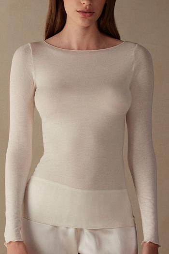 Intimssimi Vene Neck Modal Cashmere Ultralight Top Valkoinen | SUSVO18632