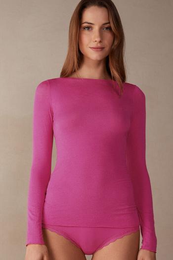 Intimssimi Vene Neck Modal Cashmere Ultralight Top Pinkki | USXBR61176