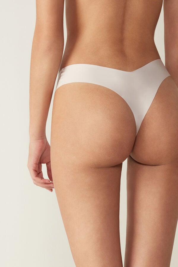 Intimssimi 80s-style Brazilian Panties in Ultralight Microfiber Natural | LUSTR63233