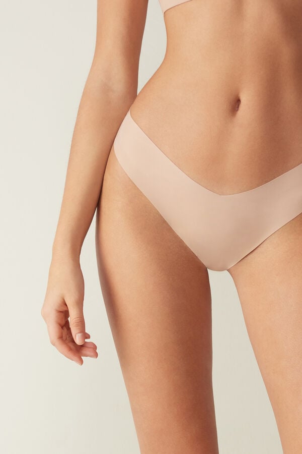 Intimssimi 80s-style Brazilian Panties in Ultralight Microfiber Natural | TUSPQ26701