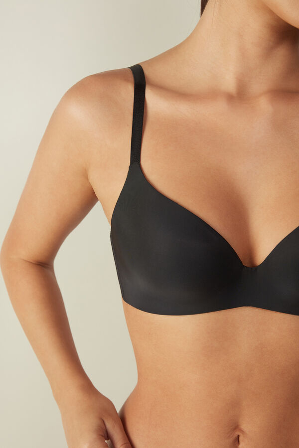 Intimssimi Adele Triangle Bra in Ultralight Microfiber Mustat | USJVR33653