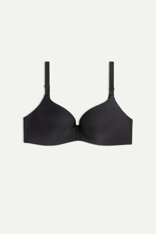 Intimssimi Adele Triangle Bra in Ultralight Microfiber Mustat | USJVR33653