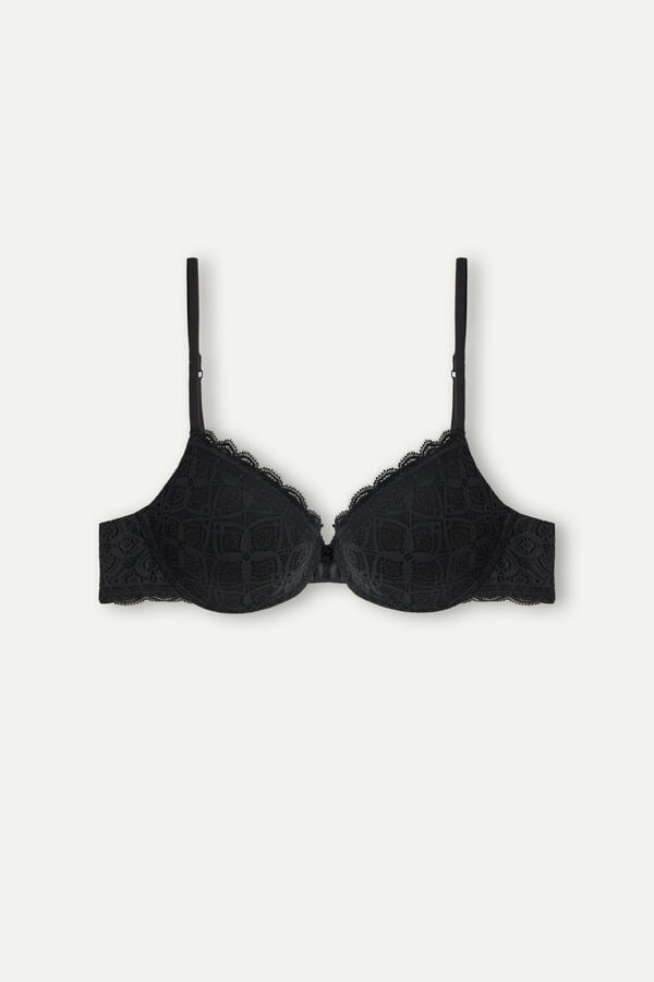 Intimssimi Bellissima Push-up Bra in Pitsi Mustat | USJKU99322