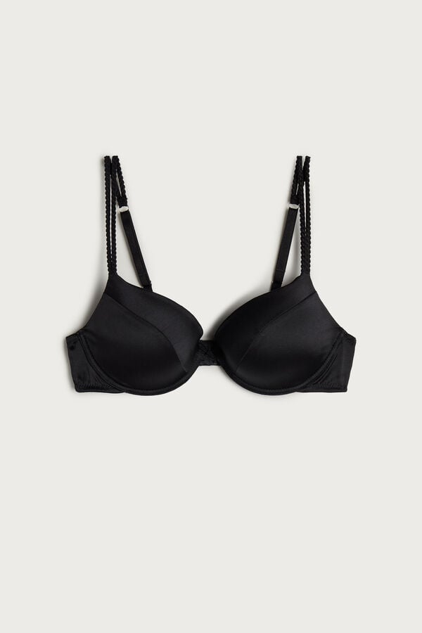 Intimssimi Bellissima Silk Push-Up Bra Mustat | AUSDF48591