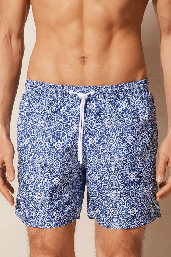 Intimssimi Blue Majolica Print Swim Trunks Sininen | FUSHY88055