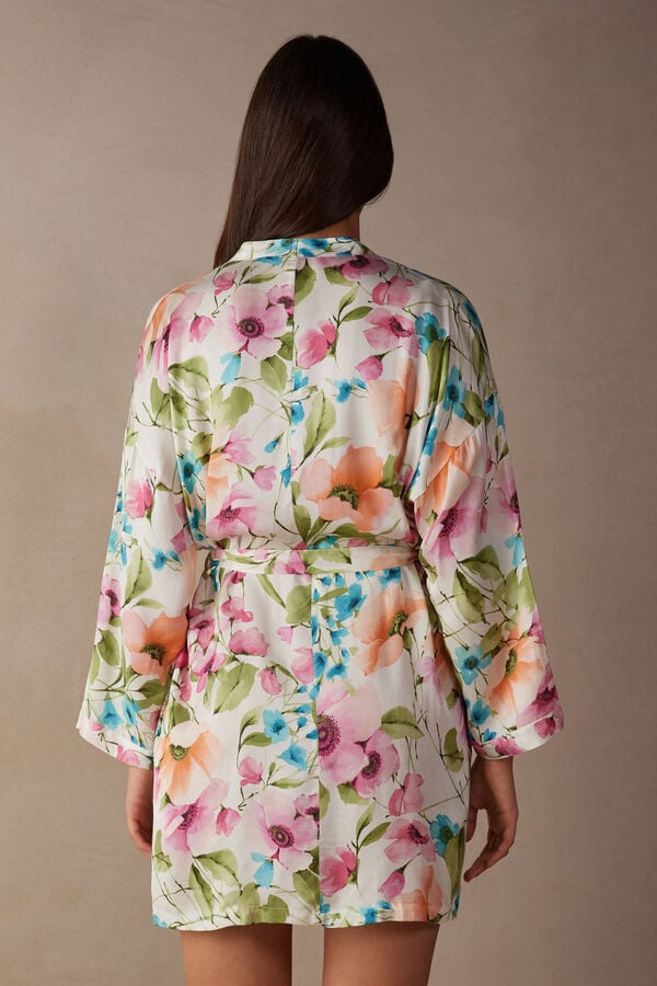 Intimssimi Botanical Lyrics Satin Kimono Print | PUSER12640