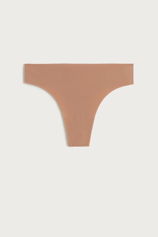 Intimssimi Brazilian Panties in Seamless Ultra Light Microfiber Natural | USQAV79880