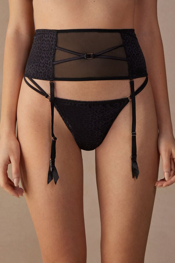 Intimssimi Cool Minimal Garter Belt Mustat | USCVG30409