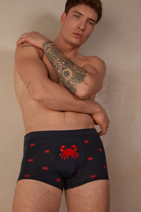 Intimssimi Crab Boxers in Natural Fresh Supima® Puuvilla Sininen | USNZX34836