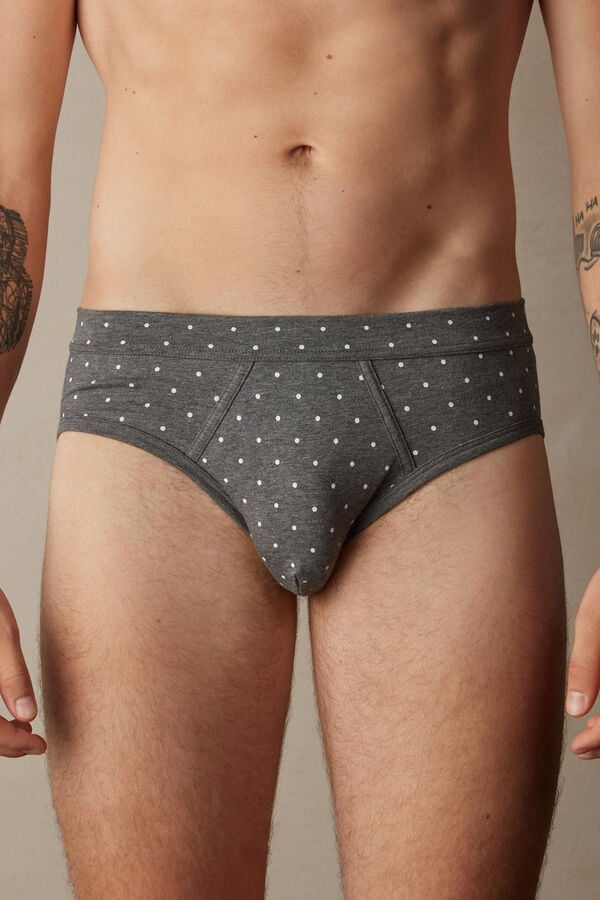 Intimssimi Dotted Briefs in Stretch Supima® Puuvilla Harmaat | EUSHC32952