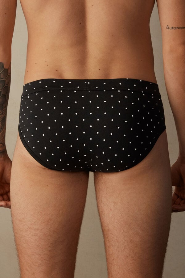 Intimssimi Dotted Briefs in Stretch Supima® Puuvilla Mustat | USQAV88344