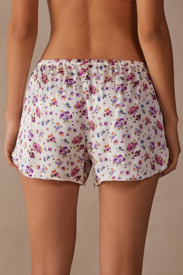 Intimssimi Dreaming of Spring Satin Shorts Print | XUSBH46534