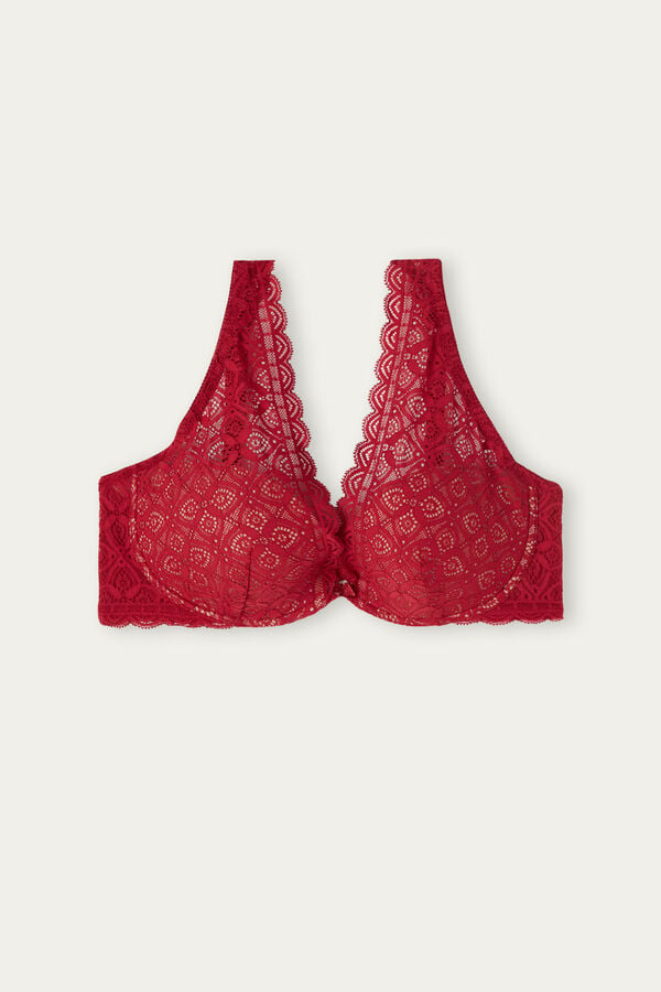 Intimssimi Elena Balconette Bra in Pitsi Punainen | USIIZ70478