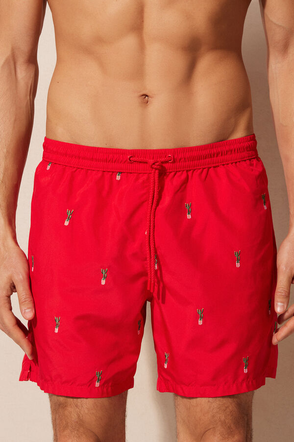 Intimssimi Embroidered Cactus Swim Trunks Print | USZPD94853