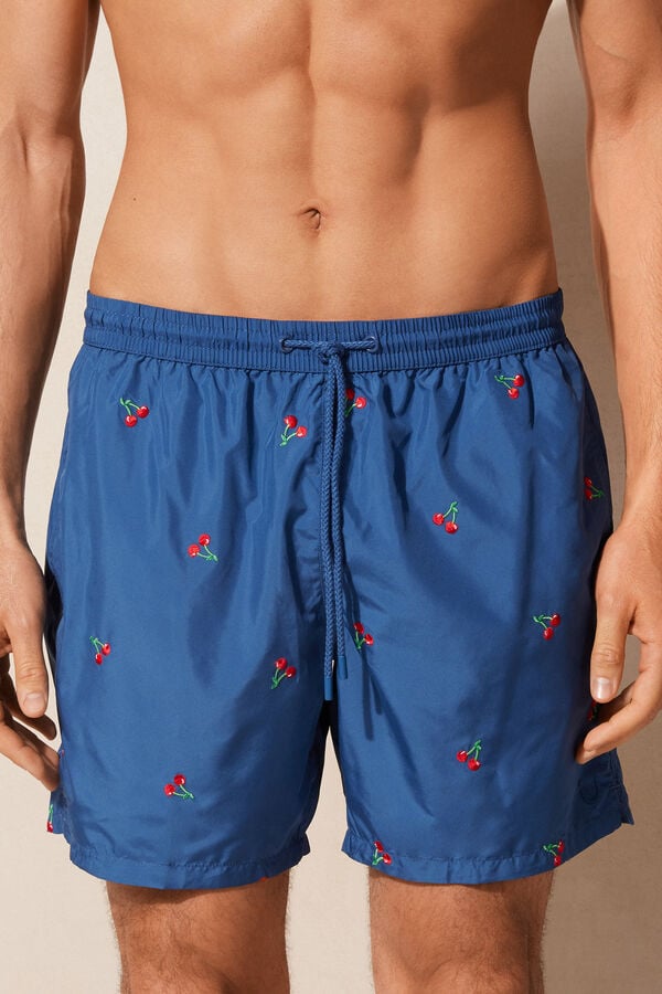 Intimssimi Embroidered Cherry Swim Trunks Sininen | FUSUI80099