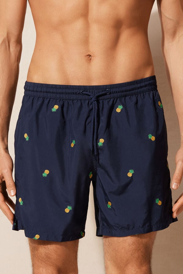 Intimssimi Embroidered Pineapple Swim Trunks Sininen | LUSSX54413